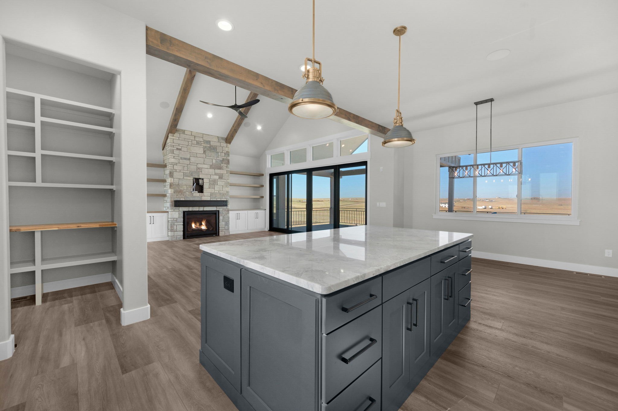 Multi-Generational Farm House Kitchen to Living Space