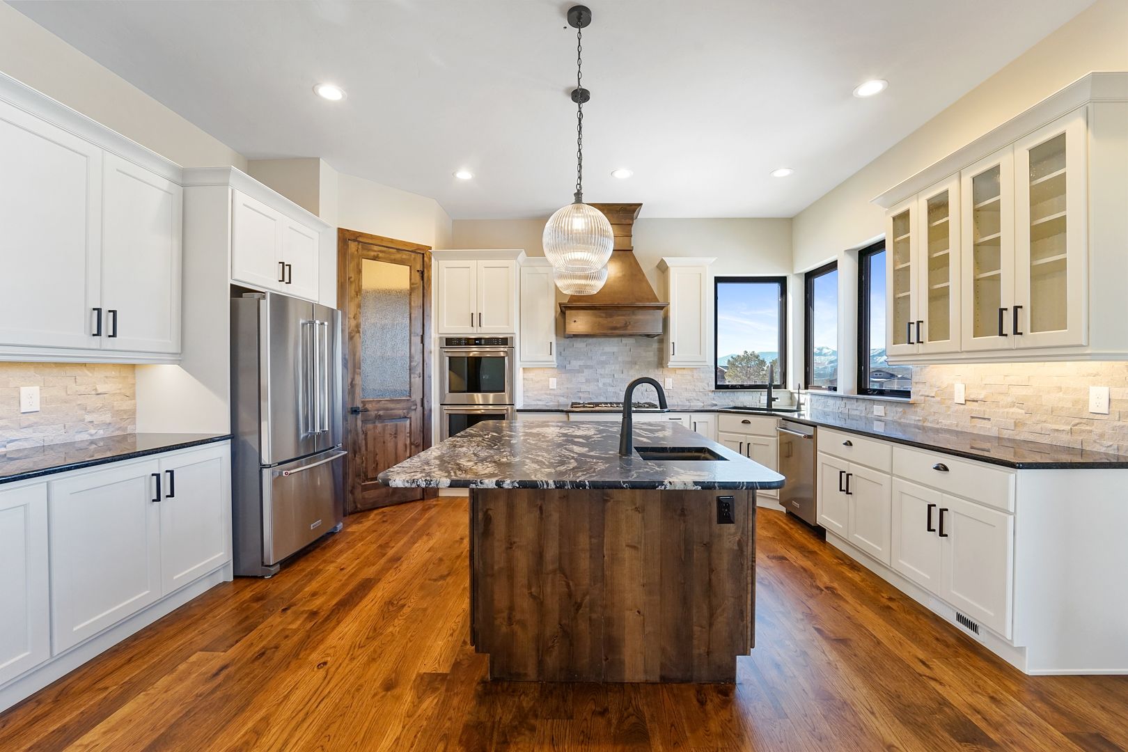 Traditional Mountain Rustic Kitchen Island